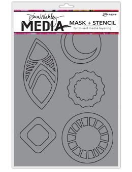 Dina Wakley Media Mask + Stencil  Funky Masks