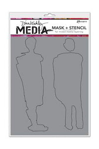 Dina Wakley Media Stencils + Mask Giant Funky Silhouettes