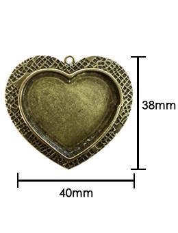 ICE Resin® Milan Bezels: Antique Bronze Medium Heart, 1pc.