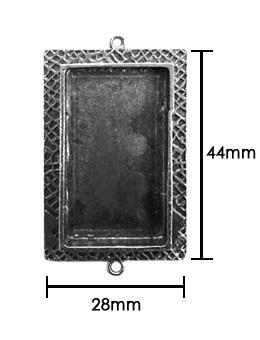 ICE Resin® Milan Bezels: Antique Silver Medium Rectangle, 1pc.