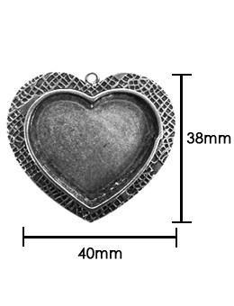 ICE Resin® Milan Bezels: Antique Silver Medium Heart, 1pc.