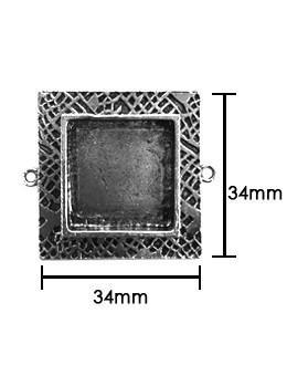 ICE Resin® Milan Bezels: Antique Silver Medium Square, 1pc.