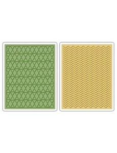 Tim Holtz® Sizzix Texture Fades™ - Chevron & Lattice, 2pc