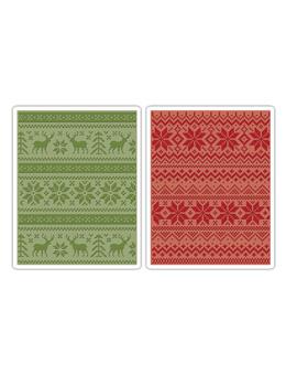 Tim Holtz® Sizzix Texture Fades™ - Holiday Knit Set, 2pc