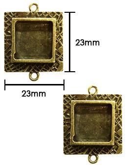 ICE Resin® Milan Bezels: Antique Bronze Small Square, 2pcs.