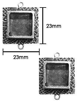 ICE Resin® Milan Bezels: Antique Silver Small Square, 2pcs.