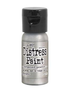 Tim Holtz Distress® Flip Top Paint Brushed Pewter, 1oz