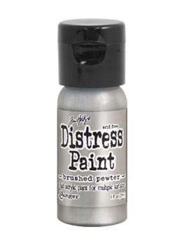 Tim Holtz Distress® Flip Top Paint Brushed Pewter, 1oz