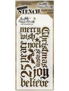 Tim Holtz® Stampers Anonymous - Layering Stencils - Holiday Script