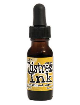Tim Holtz Distress® Ink Pad Re-Inker Fossilized Amber, 0.5oz