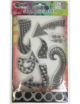 Dylusions Stamp & Stencil Set - Doodled Circles