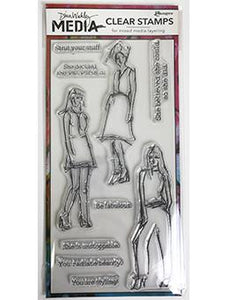 Dina Wakley Clear Stamps - Fashion Forward