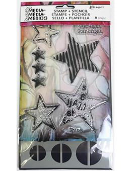 Dina Wakley Stamp & Stencil Set - Star Light